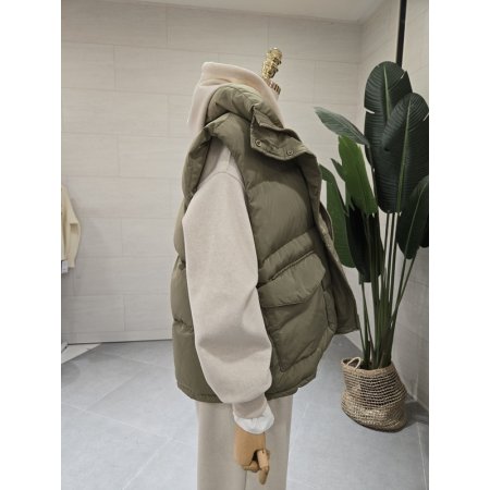 하이넥 홀리 패딩 조끼