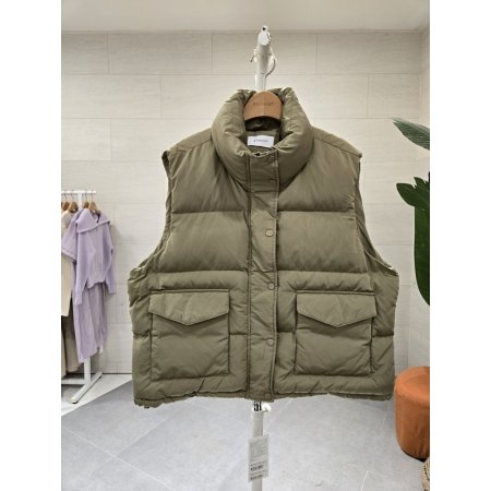 하이넥 홀리 패딩 조끼