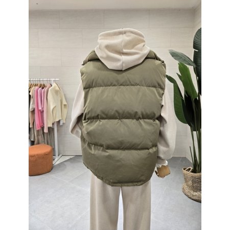 하이넥 홀리 패딩 조끼