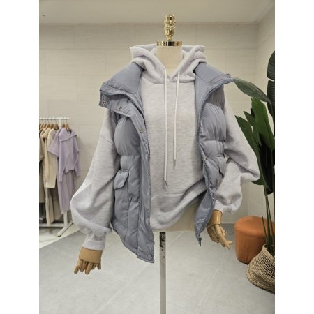 하이넥 홀리 패딩 조끼