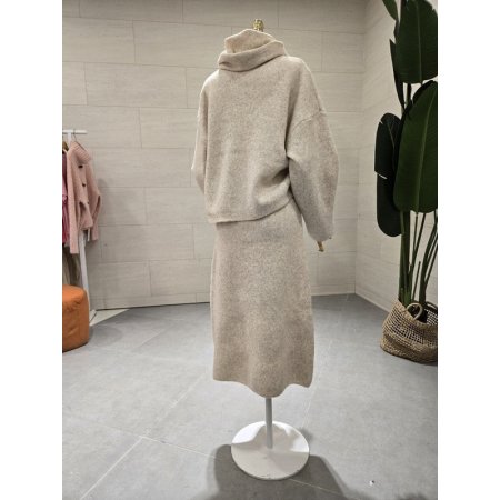 니트 머플러 스커트세트