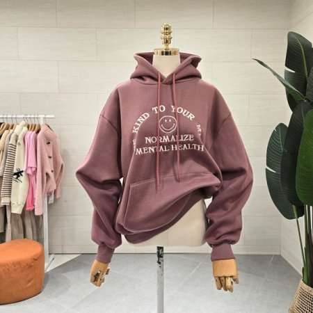 기모 마인 스마일자수 후드맨투맨