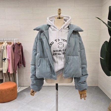 골지 하이넥 숏패딩점퍼