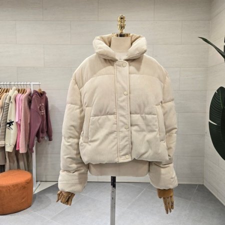 골지 하이넥 숏패딩점퍼