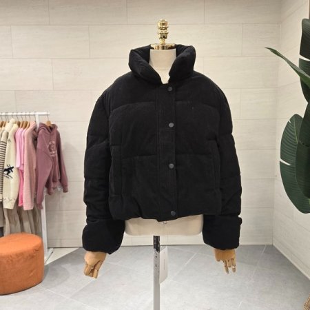 골지 하이넥 숏패딩점퍼