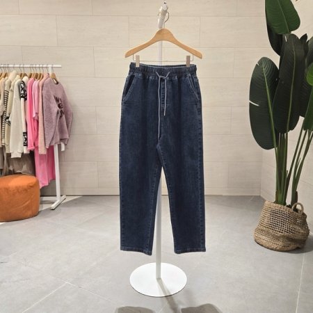 기모 밴드배기 데님팬츠