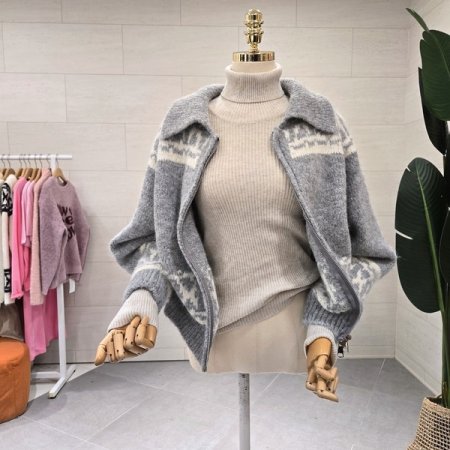 엑스패턴 카라 니트집업