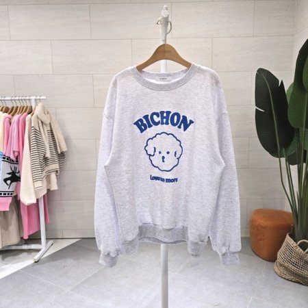 기모 발포 비숑 라운드티셔츠