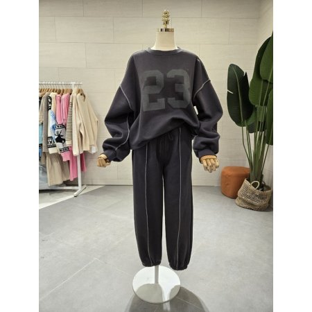 기모 오버룩 넘버 조거팬세트