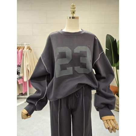 기모 오버룩 넘버 조거팬세트