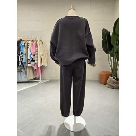 기모 오버룩 넘버 조거팬세트