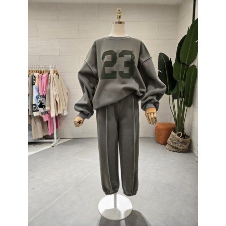 기모 오버룩 넘버 조거팬세트