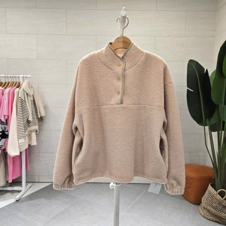 뽀글이 플러스 반집업티셔츠