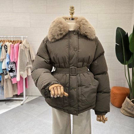 퍼카라 벨트 패딩점퍼