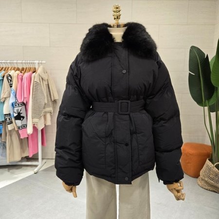 퍼카라 벨트 패딩점퍼