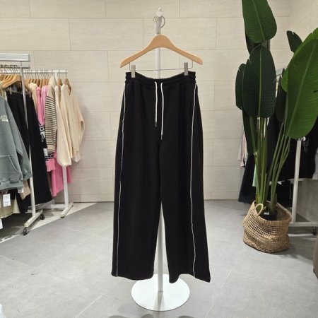 양기모 사이드 절개 삥줄 와이드팬츠