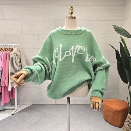 루즈핏 러브레터 컬러니트