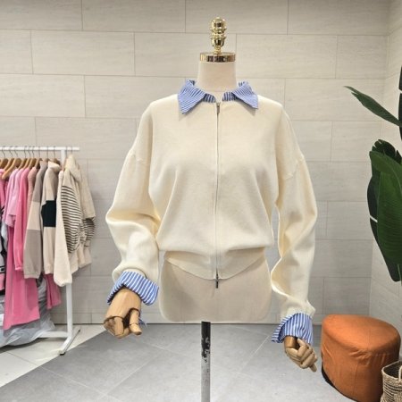 카라셔츠 투웨이 집업가디건