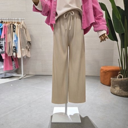 피아노주름 와이드 밴딩팬츠