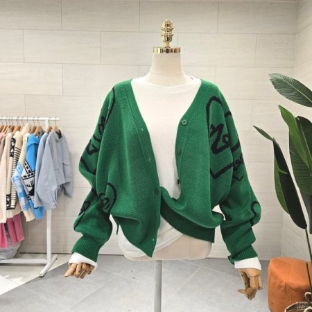 컬러 러브하트 가디건