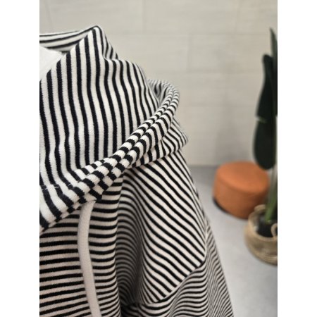 스트라이프 후드집업 점퍼