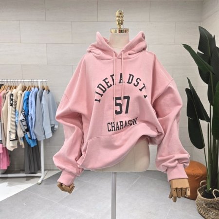 루즈핏 면쭈리 후드맨투맨