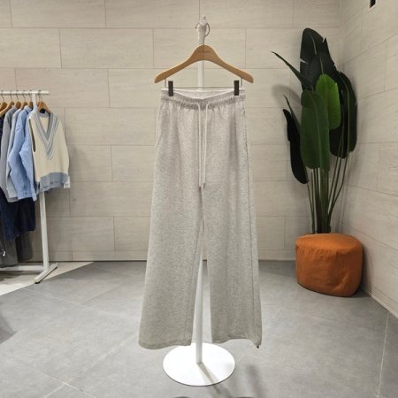 밑단스트링 컬러 와이드팬츠