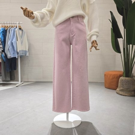 컬러 다잉 면스판 일자팬츠