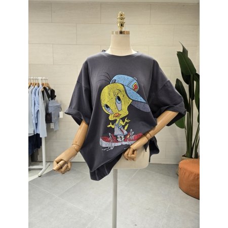 빈티지 트위 반팔티셔츠