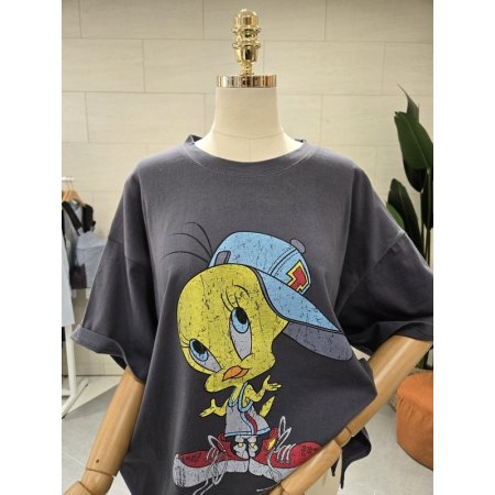 빈티지 트위 반팔티셔츠