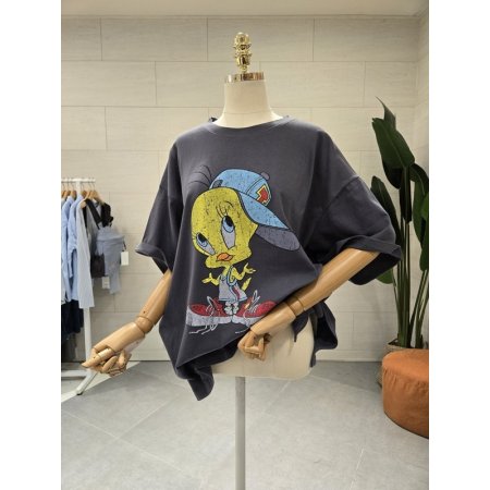 빈티지 트위 반팔티셔츠