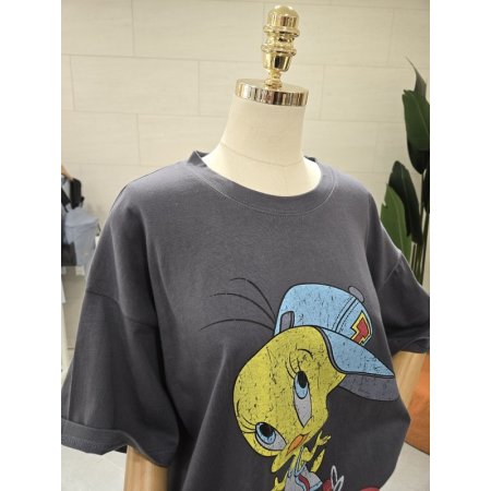 빈티지 트위 반팔티셔츠