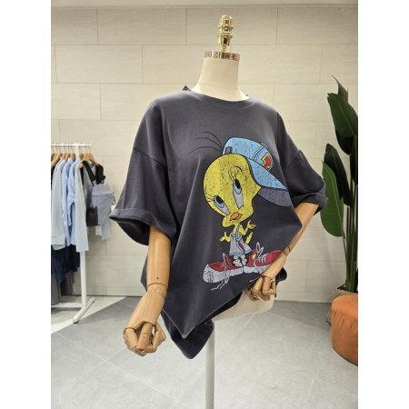 빈티지 트위 반팔티셔츠