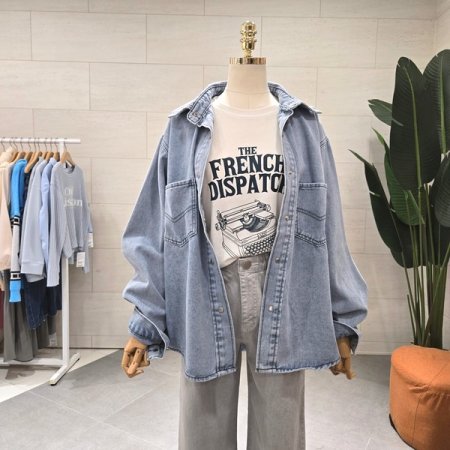 빈티지 또또 찡스냅 데님남방