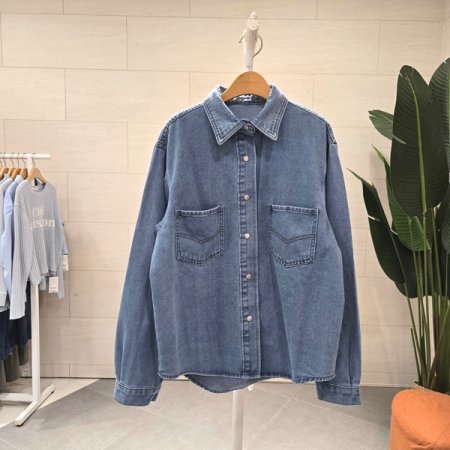 빈티지 또또 찡스냅 데님 남방