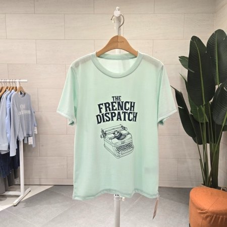 텐션 타자기 프린팅 반팔티셔츠