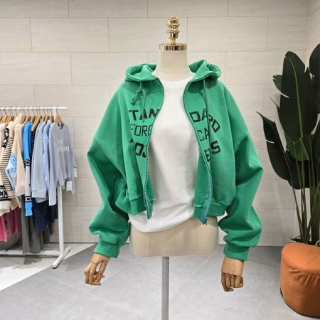 스탠 레터링 컬러후드집업