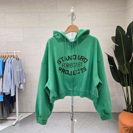 스탠 레터링 컬러후드집업