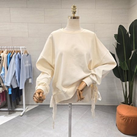 루즈핏 레이스옆트임 맨투맨