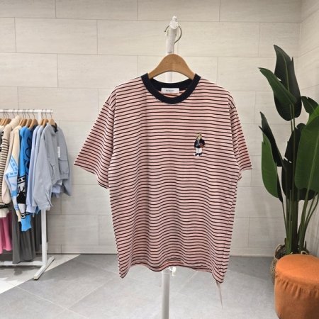 럭비베어 자수 단가라 반팔티셔츠