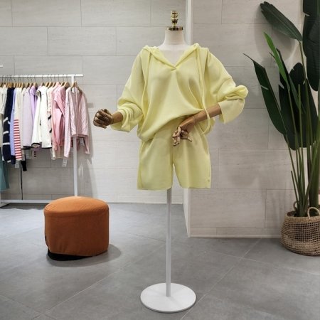 루즈핏 골지니트후드 반바지세트