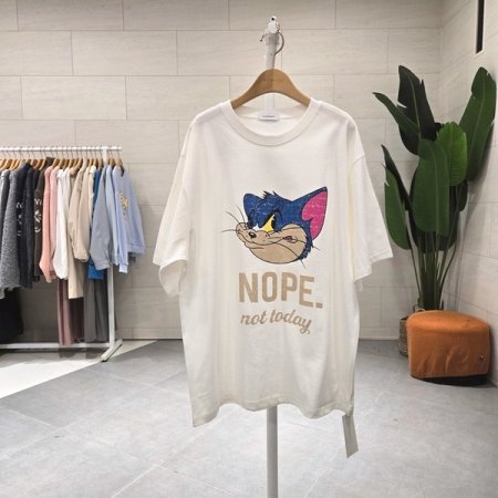 루즈핏 캣톰 반팔티셔츠