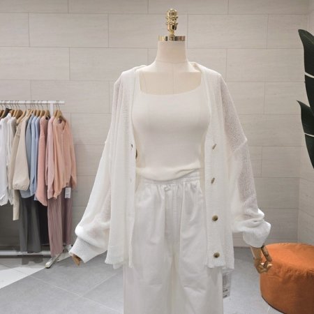 부클 오버핏 긴팔 가디건