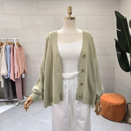 부클 오버핏 긴팔가디건