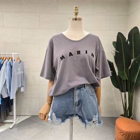 루즈핏 마린브이 반팔 티셔츠