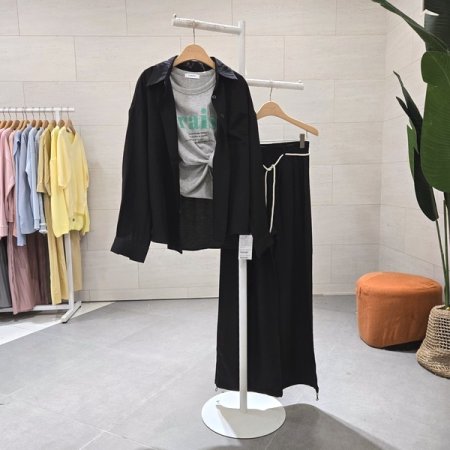 슈어 린넨 셔츠 팬츠세트