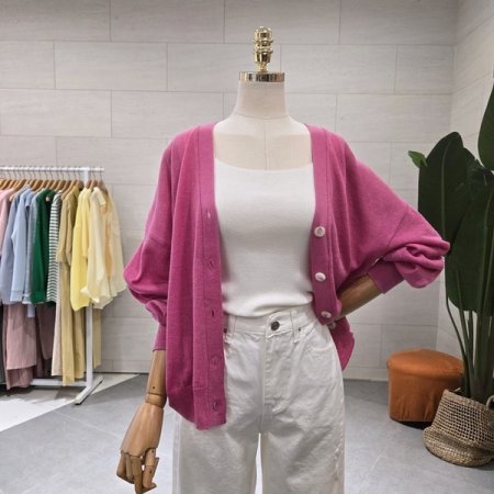 린넨 웨일 박스가디건