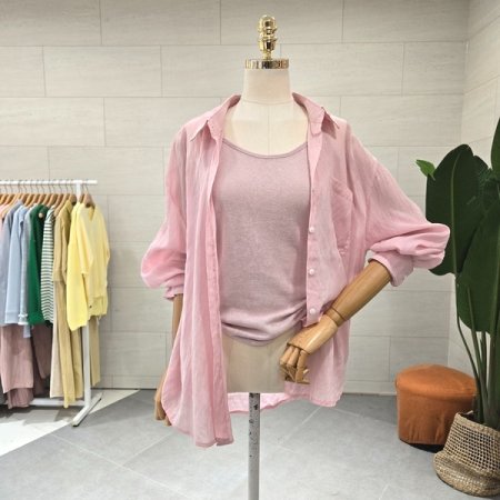 위즐 민소매 셔츠세트