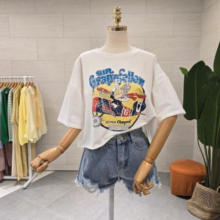 빈티지 시리얼 워싱티셔츠