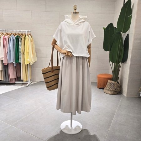 판쵸후드 레이어드 원피스